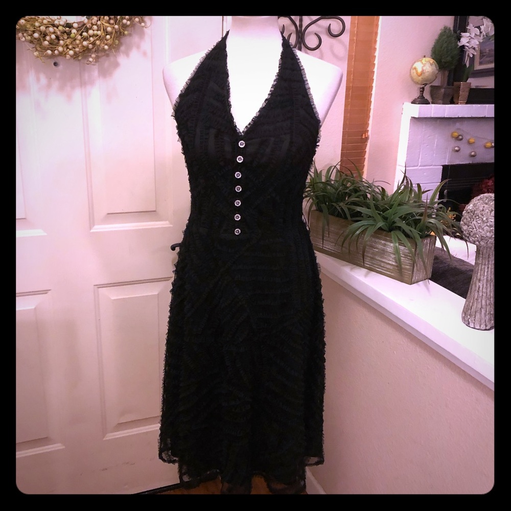 Stunning Alexia ADMOR New York Black Halter Dress
